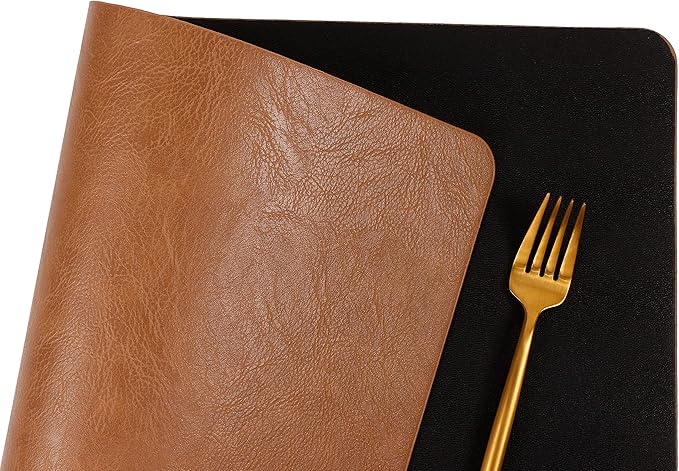 Faux Leather Placemats, PU Table Mats, Waterproof, Stain Resistant, Heat Resistant, Non-Slip Easy to Clean for Kitchen Dining Table,Conference Table