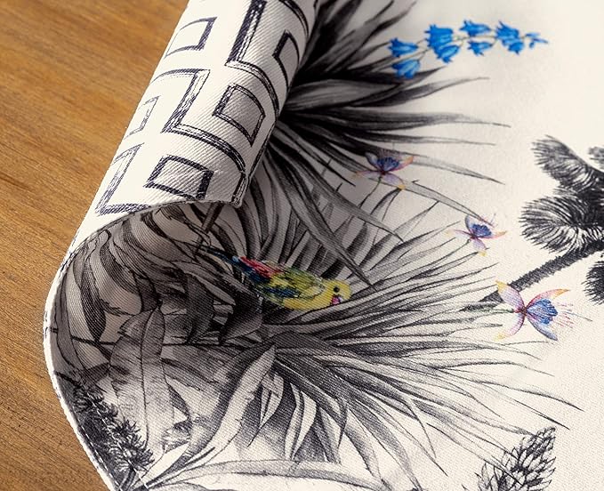 Maison d' Hermine Placemats Set of 4 100% Cotton Washable Cloth Place Mats, Reusable Table Mats for Thanksgiving Christmas Decorations Kitchen Dining Party Wedding Restaurant (Amazonia, 13" x 19")