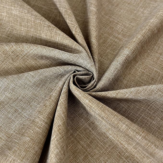 Fitable Faux Linen Table Clothes Rectangle 60 x 102 Inch - 2 Pack Khaki Tablecloths for 6 Foot Tables, Faux Burlap Kitchen Table Covers for Dining, Party, Farmhouse, Banquet, Buffet