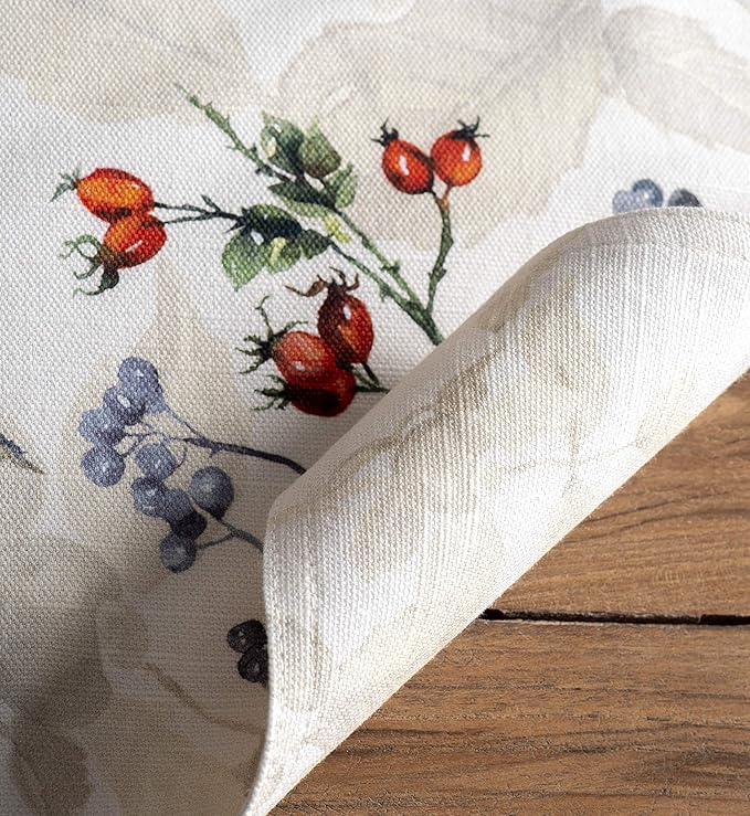 Maison d' Hermine Placemats Set of 4 100% Cotton Washable Cloth Place Mats, Reusable Table Mats for Thanksgiving Christmas Decorations Kitchen Dining Party Wedding (Equinoxe - Beige, 13" x 19")