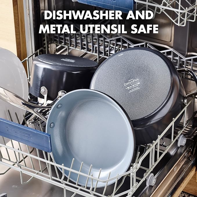 GreenPan 11" Valencia Pro Ceramic Nonstick Frying Pan Skillet, Hard Anodized PFAS-Free Cookware, Induction Ready, Compatible on All Cooktops, Dishwasher & Oven Safe, Stainless Steel Handle, Gray