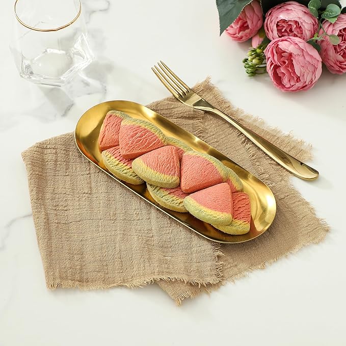 Linen Napkins Set of 12, Versatile 17x17 Inches Handmade Cotton Cloth Napkins, Dinner Table Cloth Napkins for Wedding, Christmas and Parties, Brown