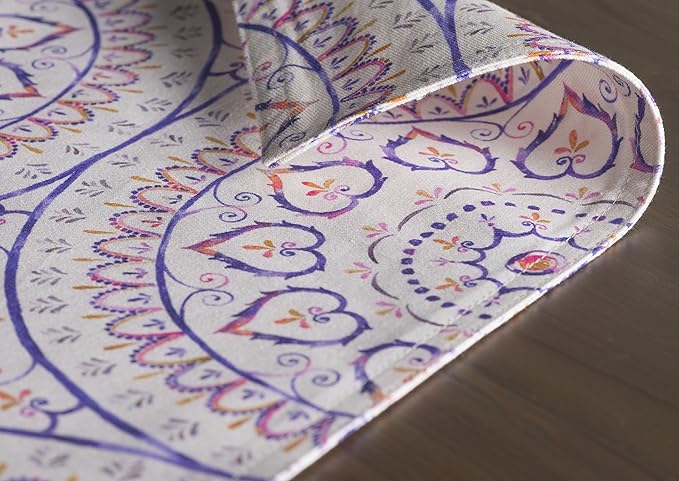 Maison d' Hermine Placemats Set of 4 100% Cotton Washable Cloth Place Mats, Reusable Table Mats for Kitchen Dining Decoration, Party, Wedding, Restaurant Spring/Summer (Mandala, 13" x 19")