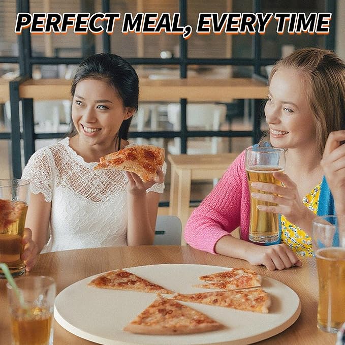 Round Pizza Stone for Oven, 13" Cooking Stone Compatible with Breville Smart Oven BOV800 BOV845, Cordierite Baking Stones for BBQ Grill, Pizza Stones BOV800PS Replacement for Breville Oven Accessories