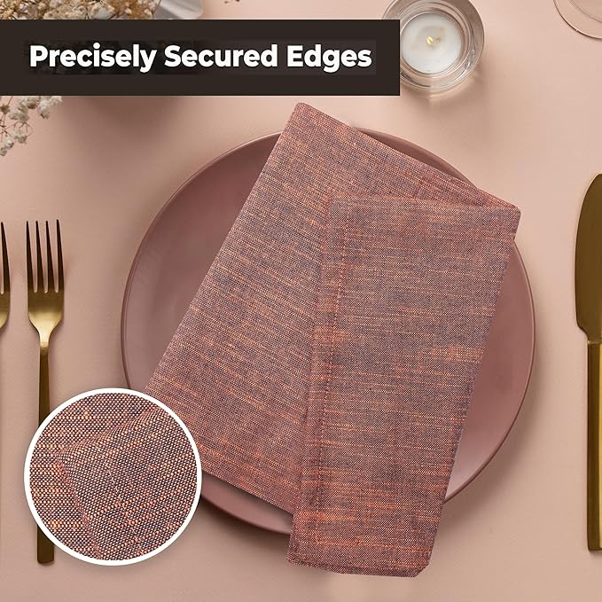 Urban Villa Halloween Cloth Napkins Black/Orange Dinner Napkins (Set of 12) 20"x20" 100% Cotton Slub Chambray Absorbent Napkins Soft Durable Reusable Washable Ideal for Everyday wedding Parties Events