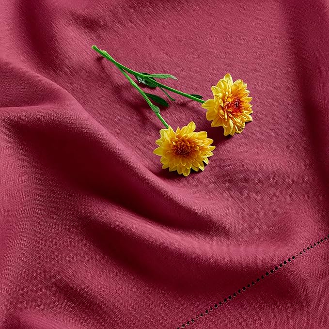 Solino Home Linen Cloth Napkins Set of 4-100% Pure Linen Beet Dinner Napkins 20 x 20 Inch for Fall, Autumn, Thanksgiving, Christmas, Winter - Classic Hemstitch, Handcrafted and Machine Washable