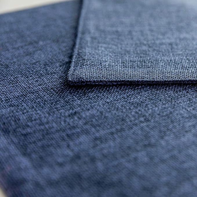 Home Brilliant Set of 6 Placemats Heat Resistant Dining Table Place Mats Kitchen Table Mats, Navy Blue