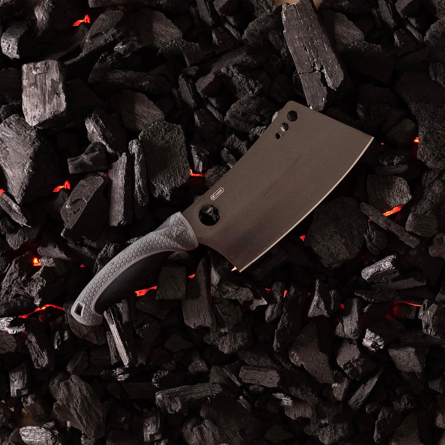 OUTDOOR EDGE ErgoMax Cleaver - Razor Sharp Meat Cleaver and Vegetable Kitchen Knife, Premium Titanium-Coated Steel Blades, Multipurpose Chef Knife for Home and Kitchen with Ergonomic Handle