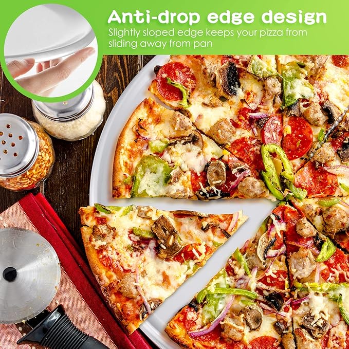 12 Pieces Pizza Pan Bulk Restaurant Aluminum Pizza Pan Set Round Pie Cake Plate Rust Free Cake Tray for Oven Baking Home Kitchen Restaurant Easy Clean(12 Inch)