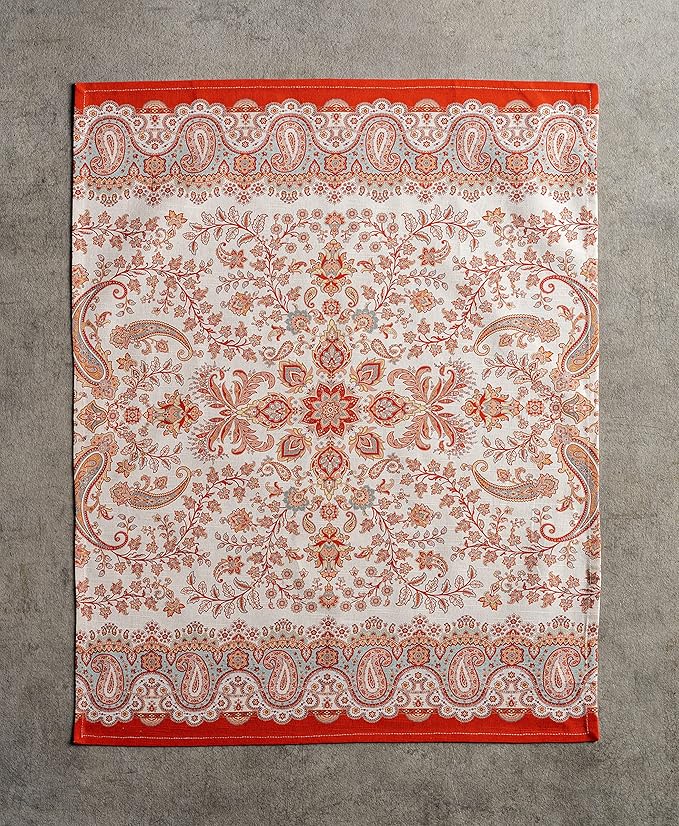 Maison d' Hermine Kitchen Towels Set of 3 100% Cotton 20" x 27.5" Reusable Cloth Tea Dish Towels Absorbent with Hanging Loop for Kitchen Dining Thanksgiving Christmas Decorations (Cachemire)