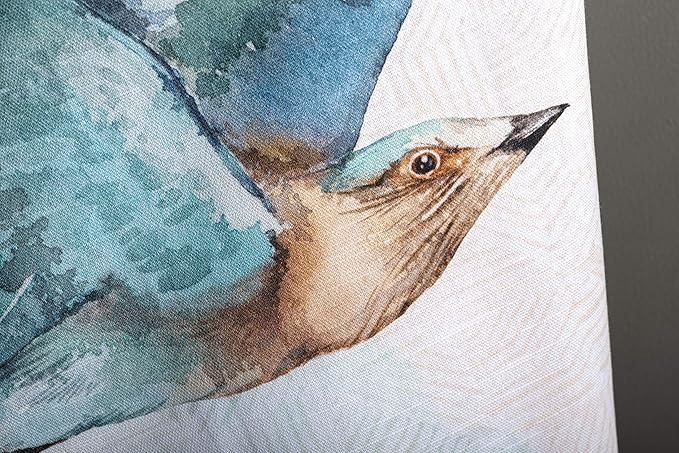 Maison d' Hermine Kitchen Towels Set of 3 100% Cotton 27.50" x 20" Reusable Cloth Tea Dish Towels Absorbent with Hanging Loop for Kitchen, Home, Dining, Cocktail Parties Spring/Summer (Flying Birds)