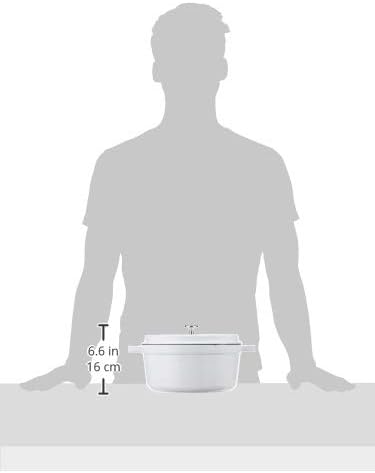 STAUB Cast Iron Dutch Oven 5.5-qt Round Cocotte, Made in France, Serves 5-6, White