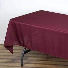 LinenTablecloth 60 x 102-Inch Rectangular Polyester Tablecloth Burgundy