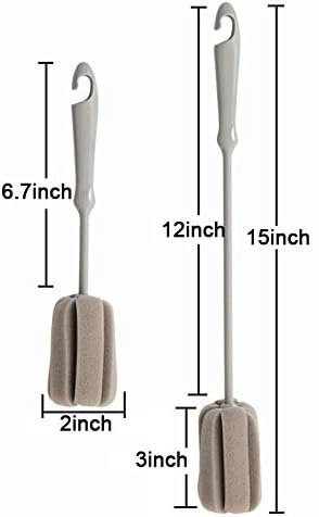Brush Bottle 2 Pack 1 Long 1 Short Cleaning Brush Wine Glass Sponge 2 Pack Traceless Hook