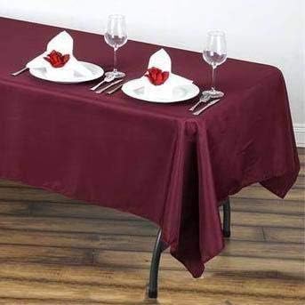 LinenTablecloth 60 x 102-Inch Rectangular Polyester Tablecloth Burgundy