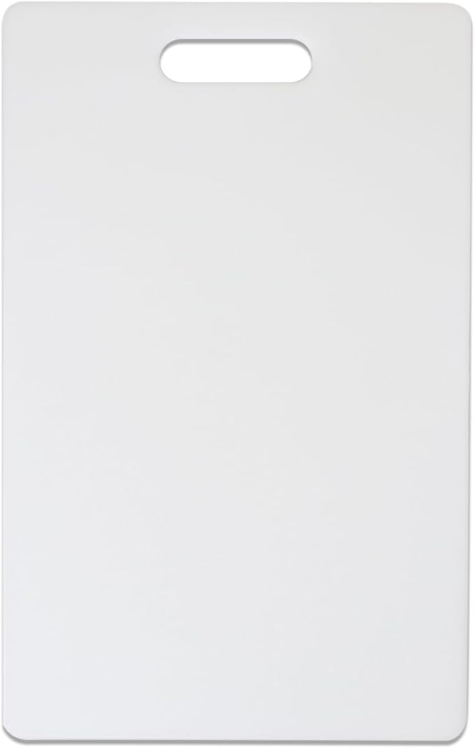Dexas NSF Polysafe Cutting Board with Handle, 9.5 by 15 inches, White
