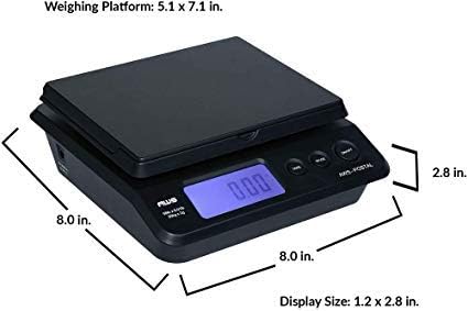 American Weigh Scales Digital Shipping Postal Scale, Package Postage ScaleBacklit LCD Screen55lbs. x 0.01lbs. (Black), PS-25