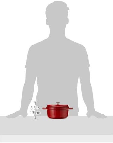 STAUB Cast Iron Round Cocotte, Dutch Oven, 2.75-quart, serves 2-3, Made in France, Cherry