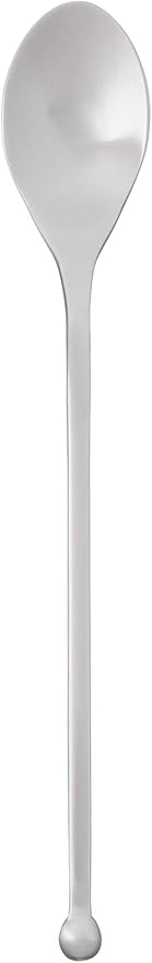 KNORK 8-Inch Long Handle Matte Iced Tea Spoon, Stainless Steel Cocktail Stirring Spoons (6 Piece Set)