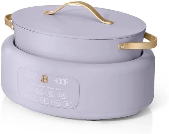Beautiful™ 10-in-1 Electric Multi-Cooker, 6 Quart – Lavander, by Drew Barrymore, Slow Cook, Sauté, Steam, Rice, Pressure Cook, Sear, Warm & More, Programmable Digital Display, Dishwasher-Safe Pot
