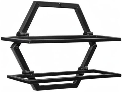 Wall Mounted Wine Bottle Rack, Black Metal Hanging Wine Display Holder Organizer, Red Wine Racks for Home Kitchen Bar Decor Storage (A)