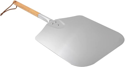 only fire 28" Long Metal Pizza Peel with Wooden Handle for Indoor & Outdoor Grill Oven, 13.5 x 16 inch Pizza Baking Spatula Paddle for Baking Bread Pie