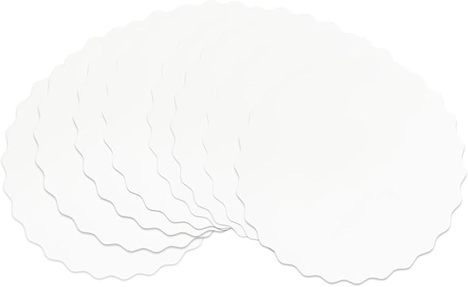 qiqee 13 Inch White Wave Cake Boards Round 15-Packs Circles Rounds Base Food-Grade Cardboard Wave Cake Plate（Thinner But Stronger）