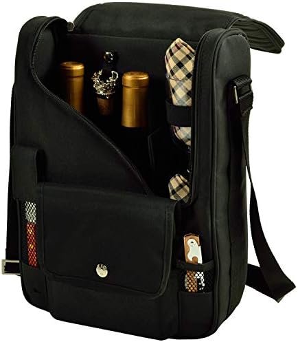 Personalized Picnic at Ascot Deluxe Wine Carrier with Wine Glasses and Accessories for Two