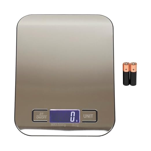 BUY IN WEB USA Food Scale, Stainless Steel Digital Kitchen Scale for Grams and Ounces, for Dieting, Baking, Cooking, LCD Display, Tare Function, 11 lb Capacity