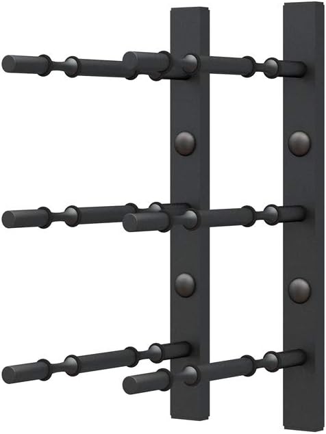 Ultra Wine Racks Wall Mounted Label-Out Wine Racks (1 Foot 2 Deep, Matte Black, 6 Wine Bottles) - Modern Metal Wine Storage, Modular Design for Home Bar, Kitchen, Dining Rooms, & Wine Cellars