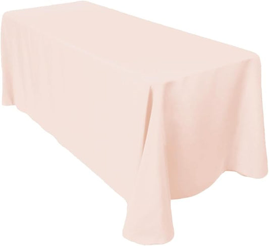 LTC LINENS Tablecloth 90 x 156-Inch Rectangular Polyester Tablecloth with Rounded Corners, Peach, (90156-010139)