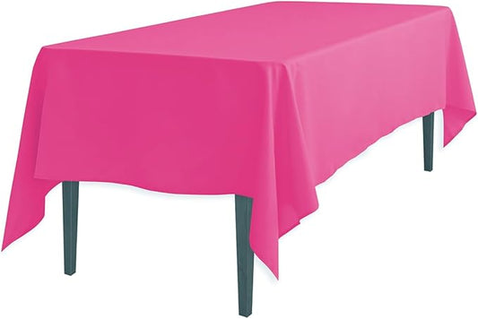 LinenTablecloth 60 x 102-Inch Rectangular Polyester Tablecloth Fuchsia