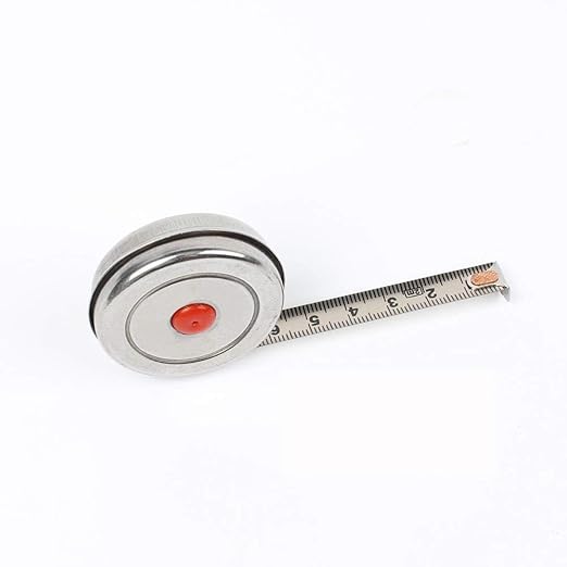 2m Mini Stainless Steel Retractable Tape Measure - Retractable Measuring Tape for Office & Woodworking, Heavy Duty 25ft Metric Tape, Compact Steel Measuring Tool