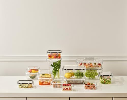 Airtight Food Storage Containers(40.6 oz) 100% Tritan BPA-Free Vegetable Organizer Boxes | Microwave & Freezer Safe Food Containers with Lids | Leak-Proof Lids