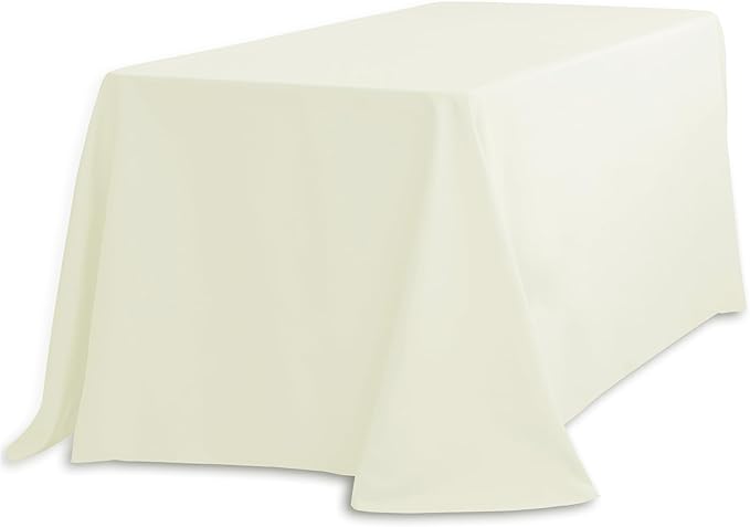 LTC LINENS 90132-010102 Tablecloth, 90" x 132", Ivory