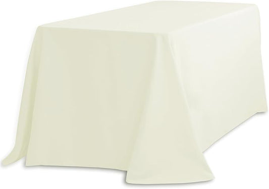 LTC LINENS 90132-010102 Tablecloth, 90" x 132", Ivory