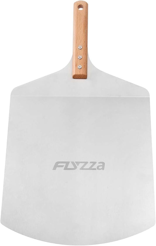 12 inch Stainless Pizza Peel for Large Oven, Pizza Spatula with Ergonomic Handle for Pizza Oven Baking, Turing Peel for Pizza, Dough, Bread Pastry, 12" W x 14.6" L