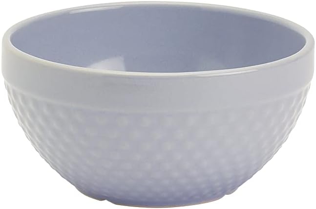 TTU Tabletops Gallery Hobnail Style 4 Piece Blue Storm Stoneware Nesting Mixing Bowl Set for Baking and Cooking