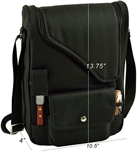 Personalized Picnic at Ascot Deluxe Wine Carrier with Glass Wine Glasses and Accessories for Two