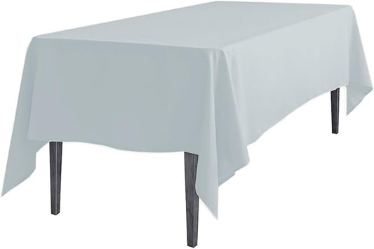 LinenTablecloth 60 x 102-Inch Rectangular Polyester Tablecloth Silver