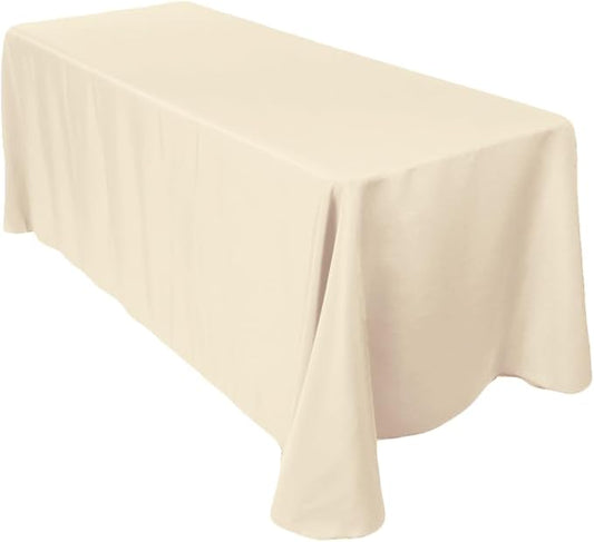 LinenTablecloth Rectangular Polyester Tablecloth, 90 by 156-Inch, Beige