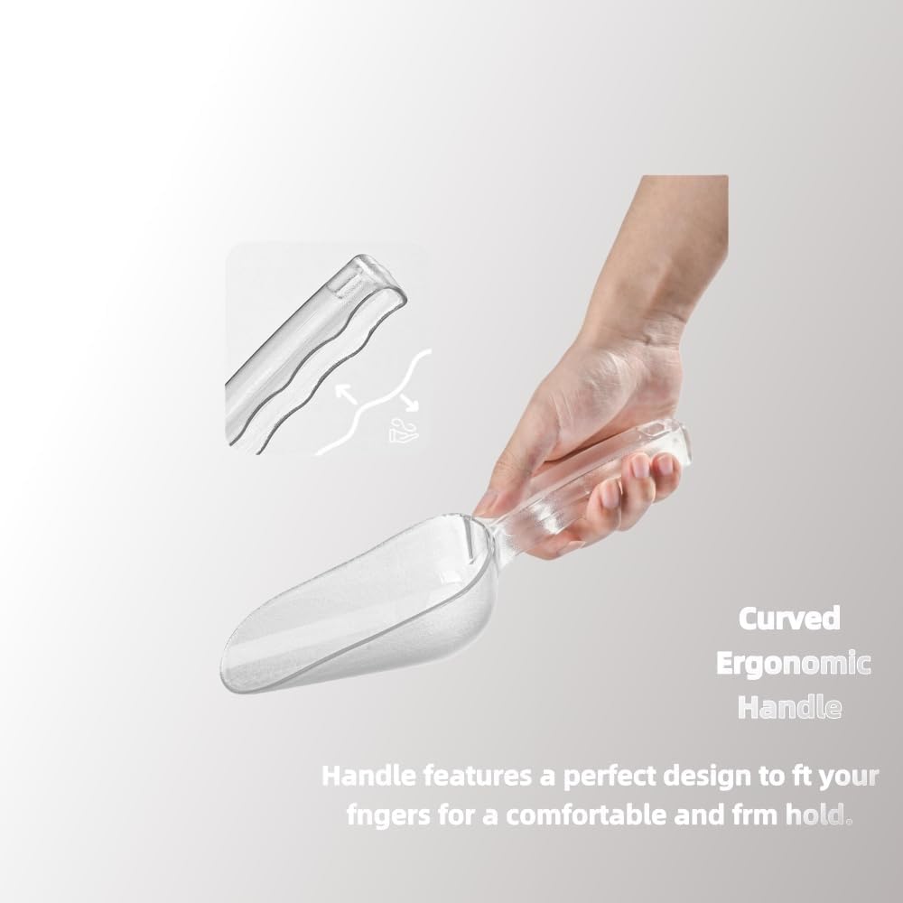 ice maker scoop,ice scoopers for ice bucket,Polycarbonate Utility Ice Scoop, 12 Oz, No BPA,Clear, Ergonomic Handle, Applicable to: Ice Maker, Ice Cream, Pets Food, Coffee Beans(1 pack) M