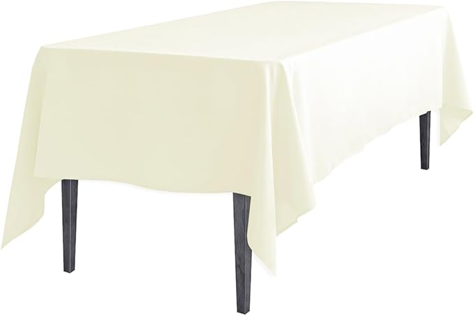 LinenTablecloth 70 x 120-Inch Rectangular Polyester Tablecloth Ivory