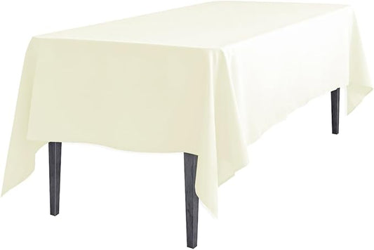 LinenTablecloth 70 x 120-Inch Rectangular Polyester Tablecloth Ivory