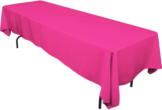 LinenTablecloth 60 x 126-Inch Rectangular Polyester Tablecloth Fuchsia