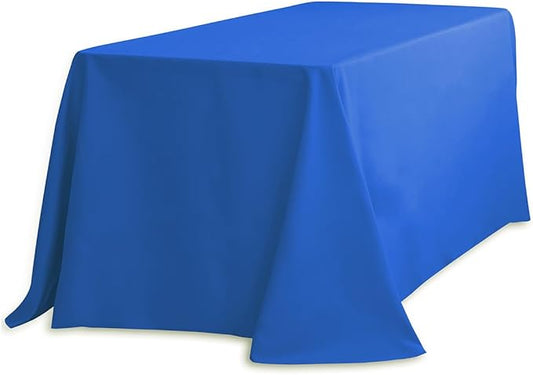 LinenTablecloth 90 x 132-Inch Rectangular Polyester Tablecloth with Rounded Corners, Royal Blue