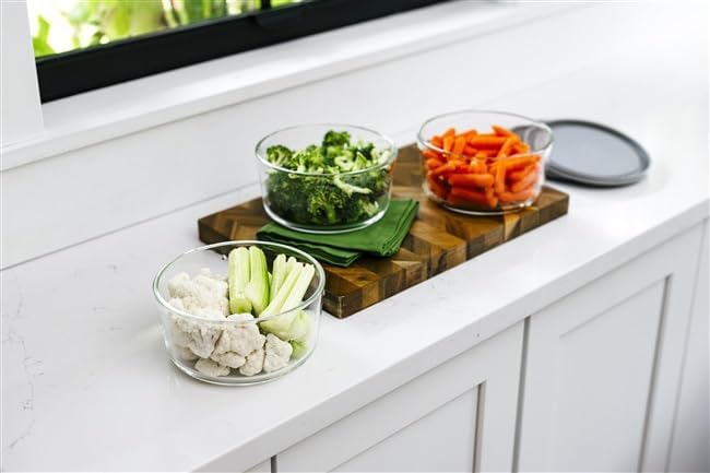 12-Piece Glass Food Storage Containers Set (6 Containers + 6 BPA-Free Lids) | 4-Cup, Leakproof | Microwave, Freezer, Oven & Dishwasher Safe | Ideal for Meal Prep & Pantry Organization