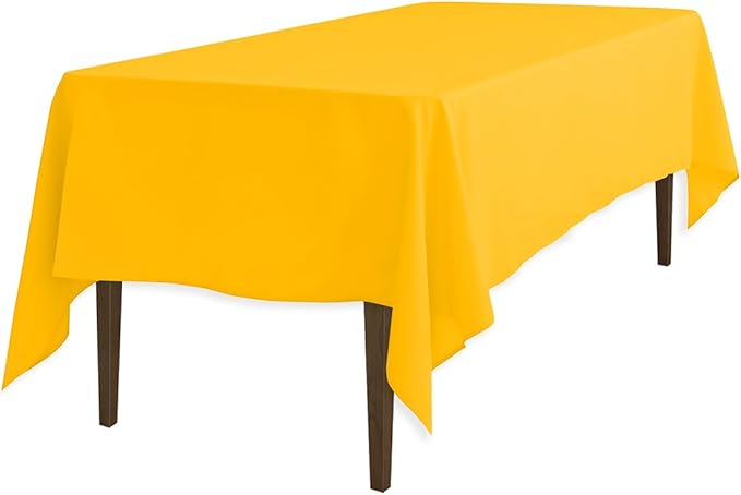 LinenTablecloth 60 x 102 in. Rectangular Polyester Tablecloth Gold