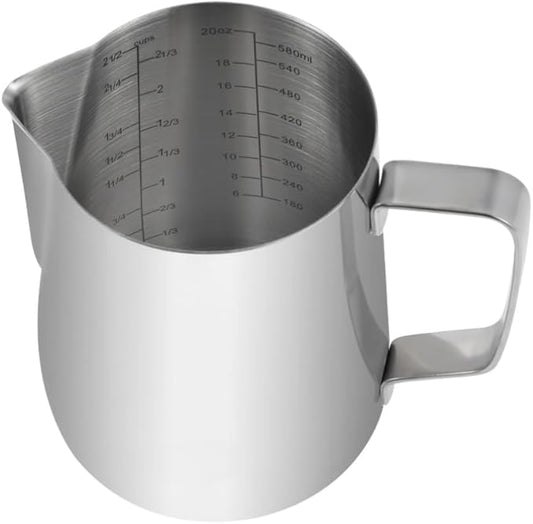 Kichwit Stainless Steel Measuring Cup, Metal Measuring Cup with Handle, 20oz / 600ml / 2.4 Cups