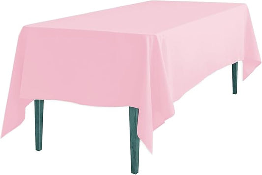 LinenTablecloth 60 x 102-Inch Rectangular Polyester Tablecloth Pink